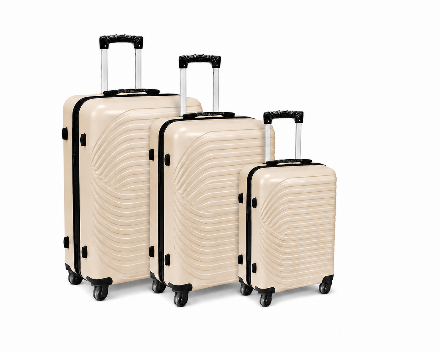 (image for) 003 Set of 3 Cream Hard Shell Suitcases